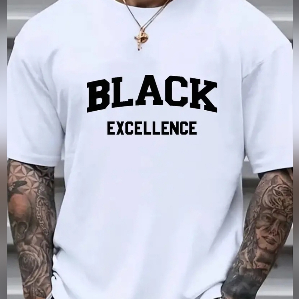 "Black Excellence" Mens T-shirt, White